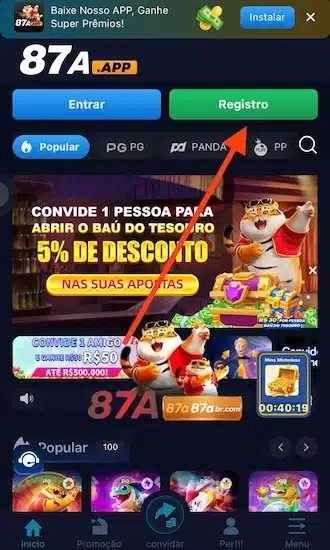 🧿️Passo 2: Clique em "Registro"